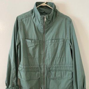 Light Green Cotton Utility Jacket